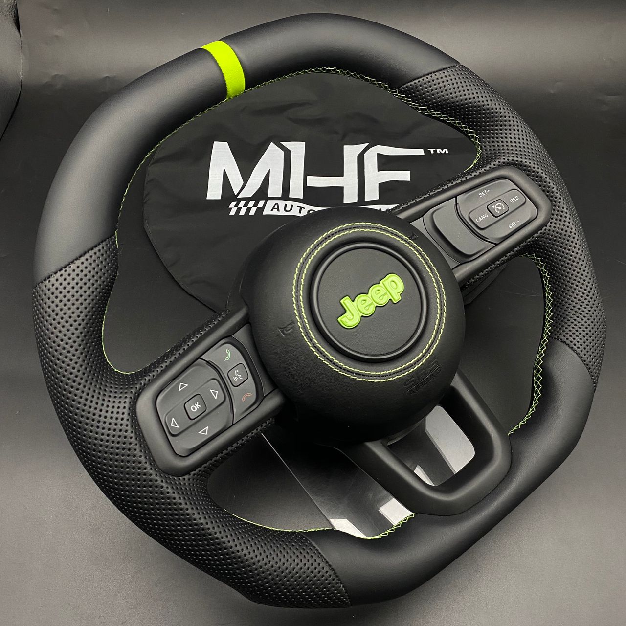 2018-2023 JT / JL “Mojito Green Carbon” Jeep Wrangler Steering Wheel