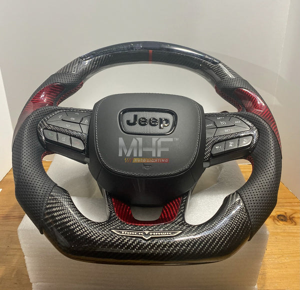 2018-2021 Carbon “Track Series” Red Carbon Accent TrackHawk Steering Wheel