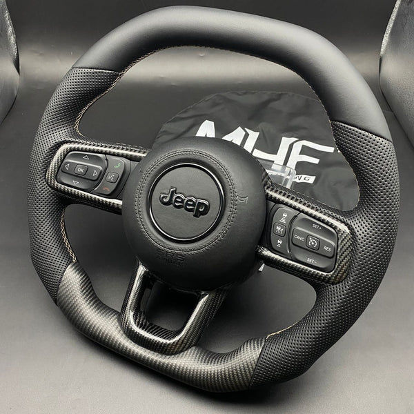 2018-2023 JT / JL “Beige Black Carbon” Jeep Wrangler Steering Wheel