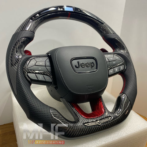 2018-2021 Carbon “Track Series” Red Carbon Accent TrackHawk Steering Wheel