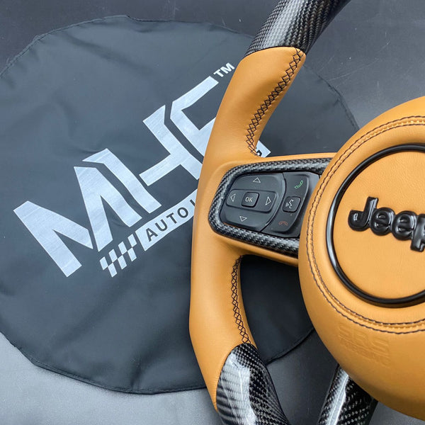 2018+ JT / JL “Smooth Leather /  Tan” Jeep Wrangler Steering Wheel