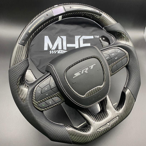 2018-2021 Carbon “Track Series” White Accent TrackHawk Steering Wheel