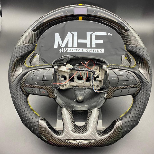 2018-2021 Carbon “Track Series” Yellow Accent TrackHawk Steering Wheel