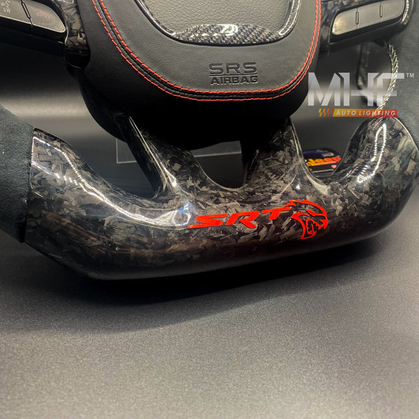 2015 -2021 Forged Carbon “Hellcat Red” Accent Steering Wheel