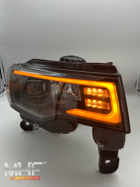 2017-2021 Jeep Grand Cherokee Black Projector switchback headlights