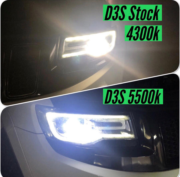 New 5 D3S Xenon Bulbs - Bright White Fits: 2014-2021 Bi-Xenon Jeep Headlights